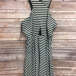 Giani Bini Black and White Striped Dress Small